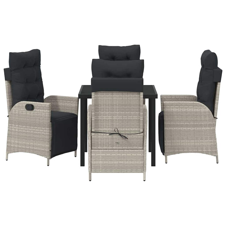 Have Spisebordssæt med pude 5 pcs Lysegrå polyrattan