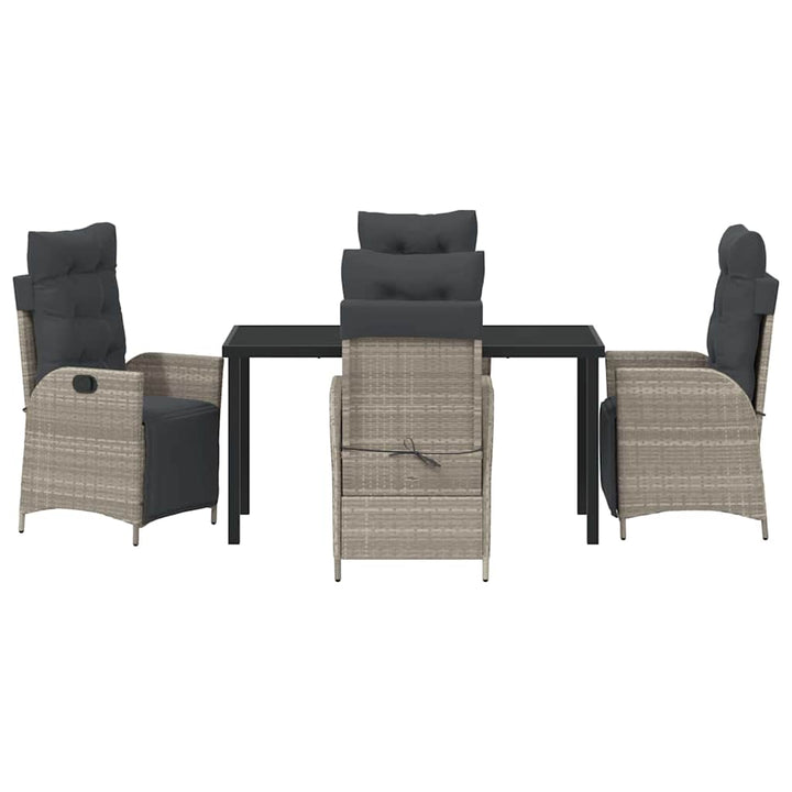 Have Spisebordssæt med pude 5 pcs Lysegrå polyrattan