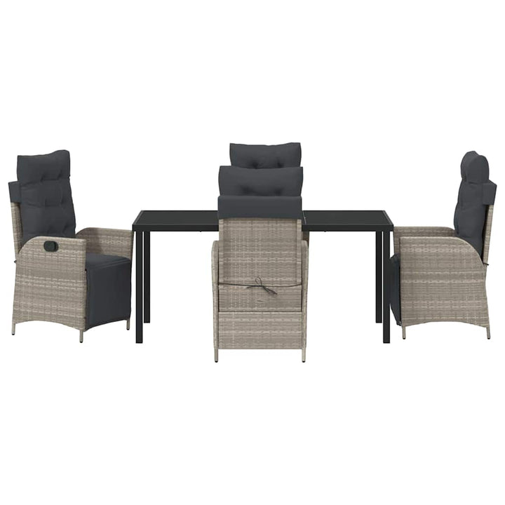 Have Spisebordssæt med pude 5 pcs Lysegrå polyrattan