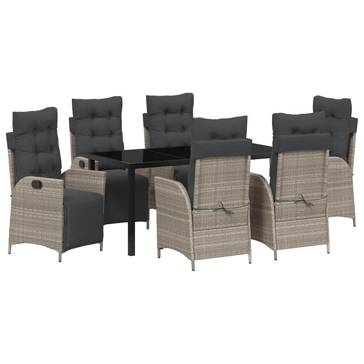 Have Spisebordssæt med pude 7 pcs Lysegrå polyrattan