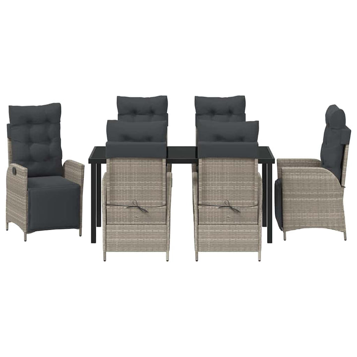 Have Spisebordssæt med pude 7 pcs Lysegrå polyrattan
