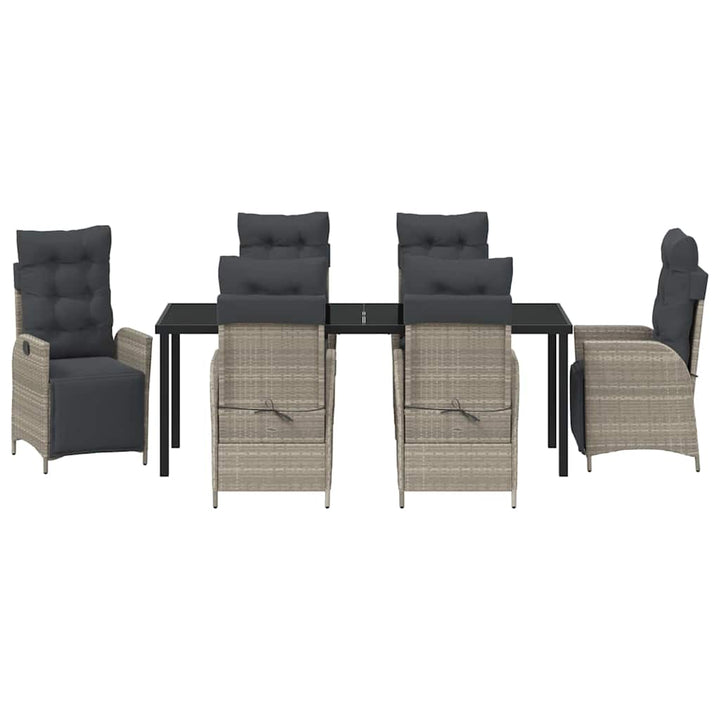 Have Spisebordssæt med pude 7 pcs Lysegrå polyrattan