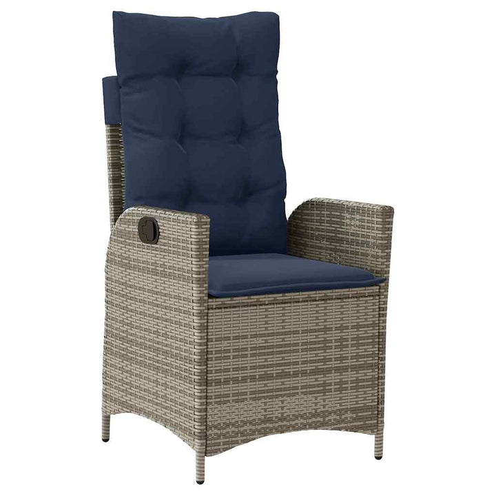 Have Spisebordssæt med pude 5 pcs Grå og sort Rattan