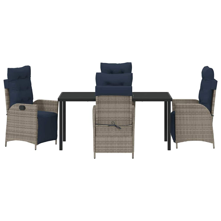 Have Spisebordssæt med pude 5 pcs Grå og sort Rattan