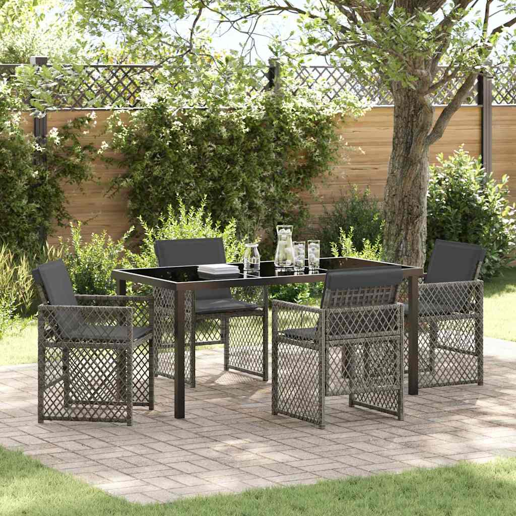 Have Spisebordssæt 5 pcs Grå polyrattan