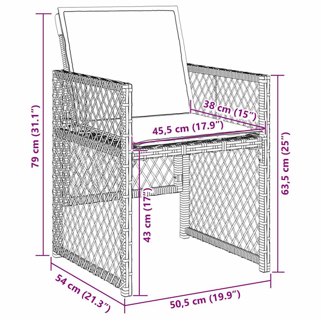 Have Spisebordssæt 5 pcs Grå polyrattan