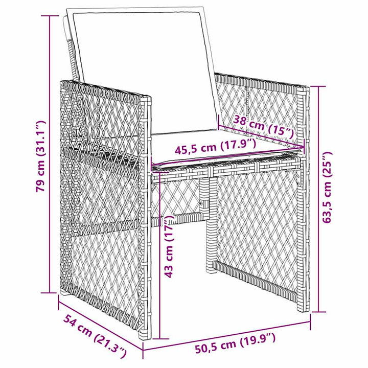 Have Spisebordssæt 5 pcs Brun polyrattan