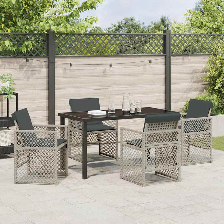 Have Spisebordssæt 5 pcs Lysegrå polyrattan