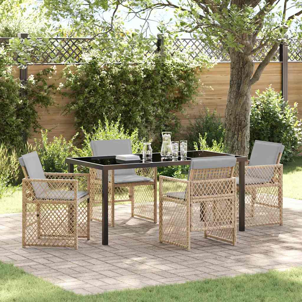 Have Spisebordssæt 5 pcs Beige polyrattan