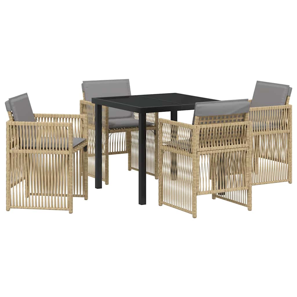 Have Spisebordssæt 5 pcs Beige Pulverlakeret stål