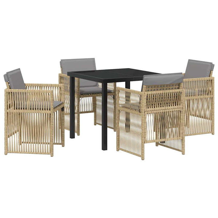 Have Spisebordssæt 5 pcs Beige Pulverlakeret stål