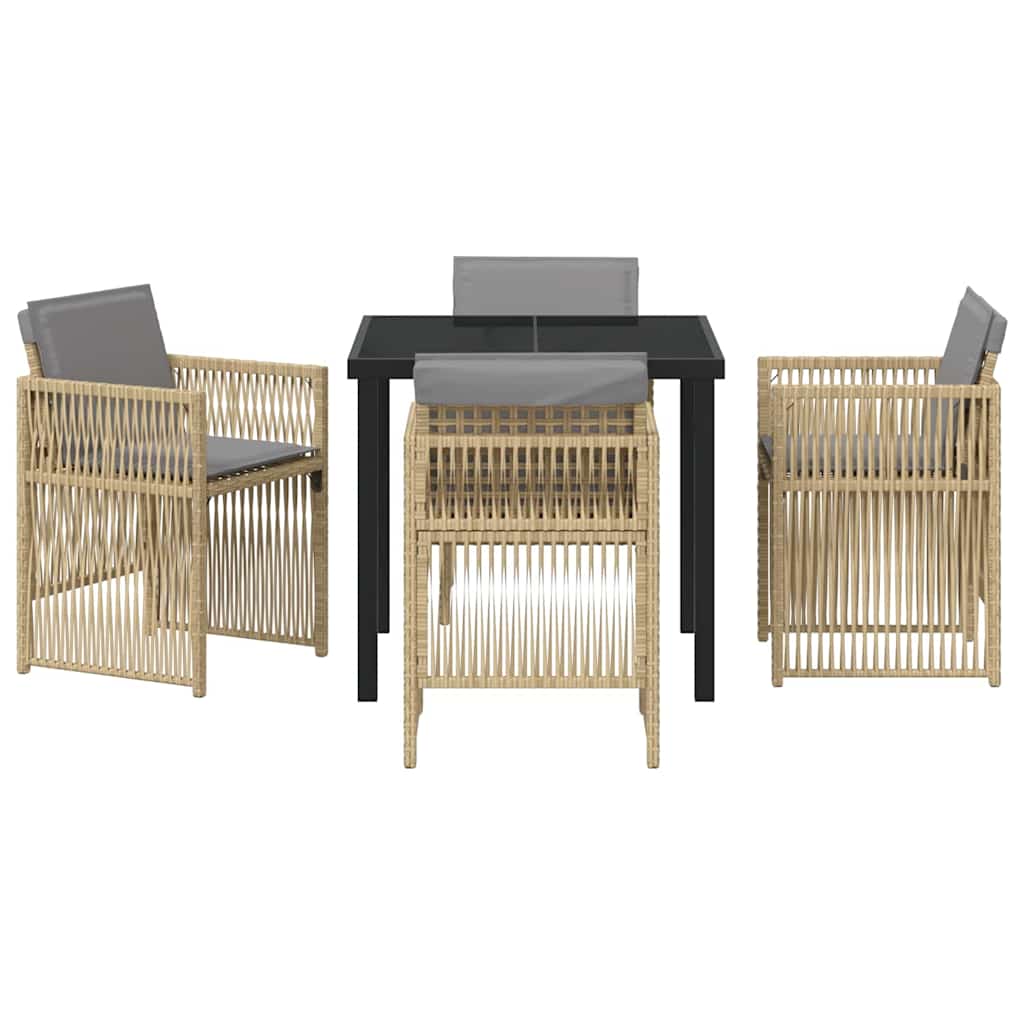 Have Spisebordssæt 5 pcs Beige Pulverlakeret stål