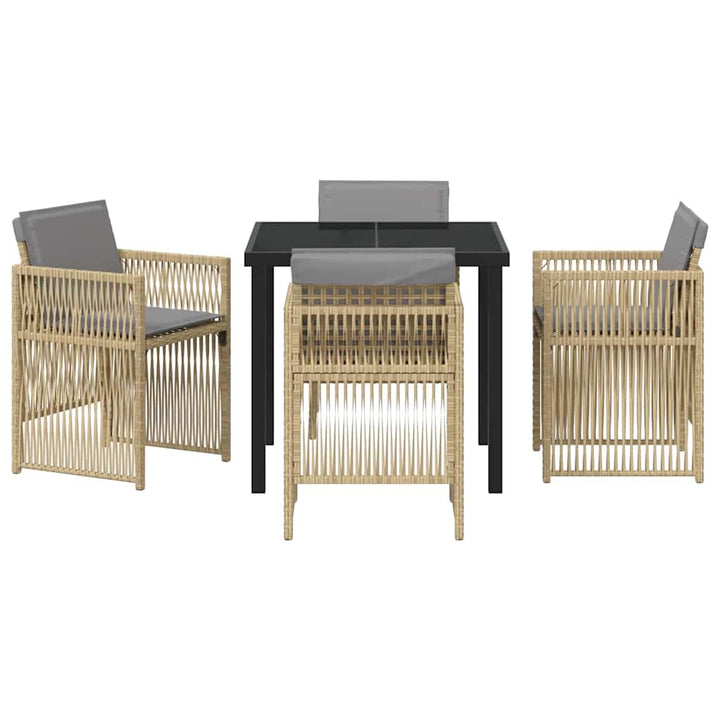 Have Spisebordssæt 5 pcs Beige Pulverlakeret stål