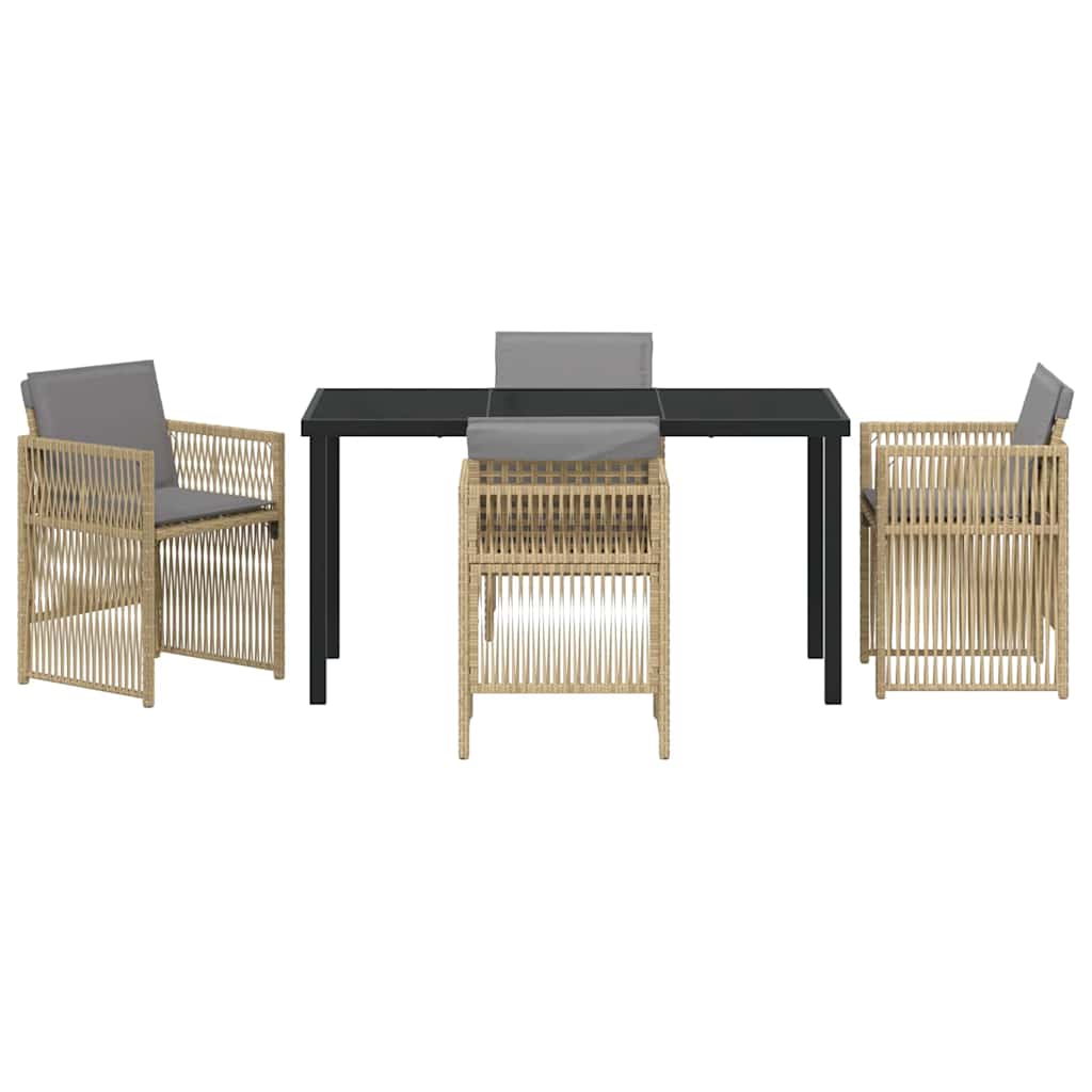 Have Spisebordssæt 5 pcs Beige Pulverlakeret stål