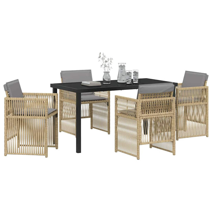 Have Spisebordssæt 5 pcs Beige Pulverlakeret stål