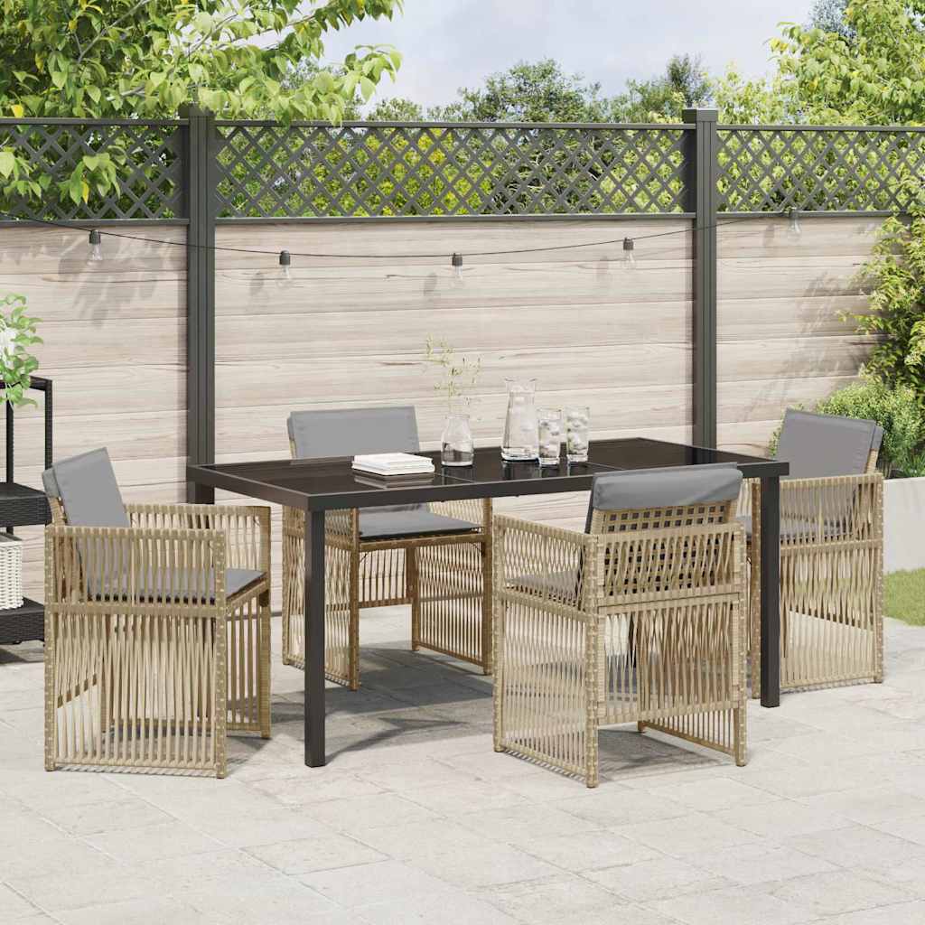 Have Spisebordssæt 5 pcs Beige Pulverlakeret stål
