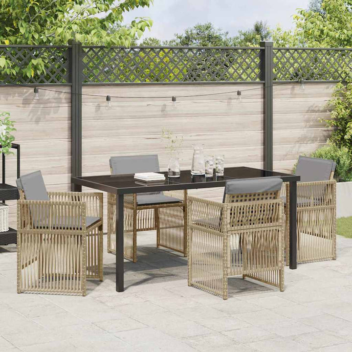 Have Spisebordssæt 5 pcs Beige Pulverlakeret stål