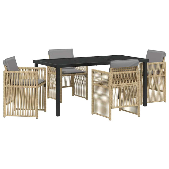 Have Spisebordssæt 5 pcs Beige Pulverlakeret stål