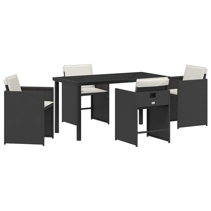Have Spisebordssæt 5 pcs Sort polyrattan