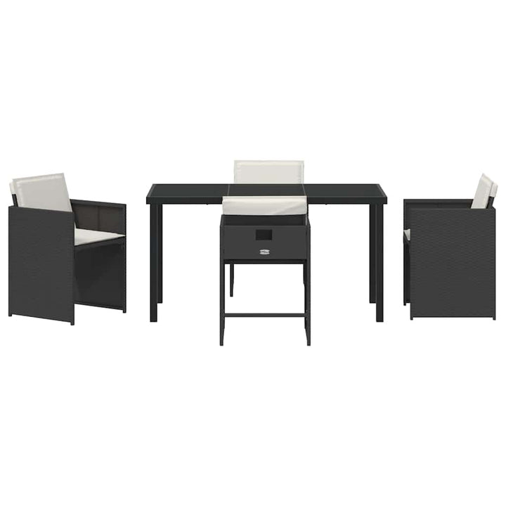 Have Spisebordssæt 5 pcs Sort polyrattan