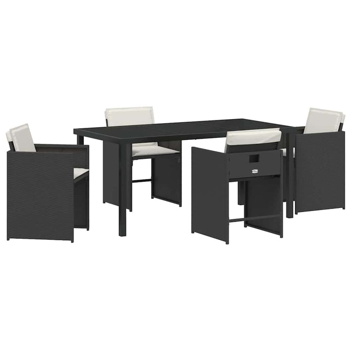 Have Spisebordssæt 5 pcs Sort polyrattan