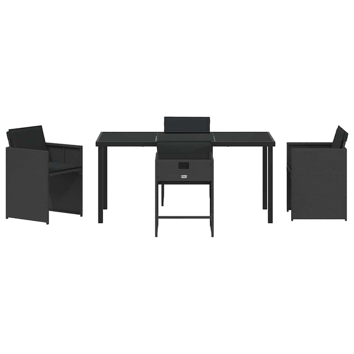 Have Spisebordssæt 5 pcs Sort polyrattan