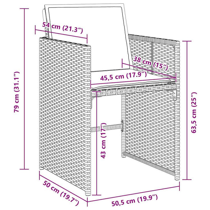 Have Spisebordssæt 5 pcs Grå polyrattan