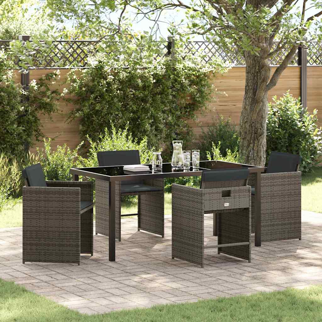 Have Spisebordssæt 5 pcs Grå polyrattan