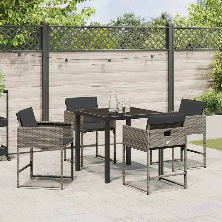 Have Spisebordssæt 5 pcs Grå polyrattan