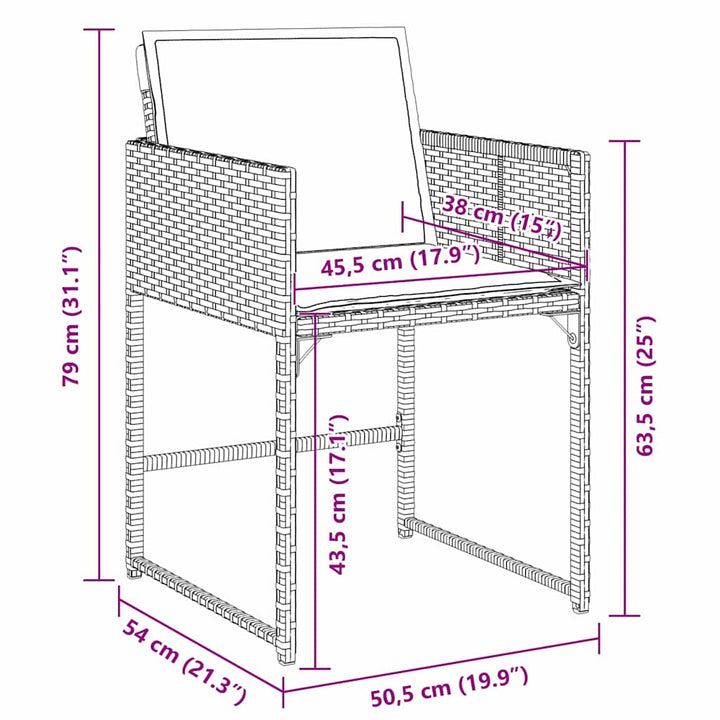 Have Spisebordssæt 5 pcs Grå polyrattan