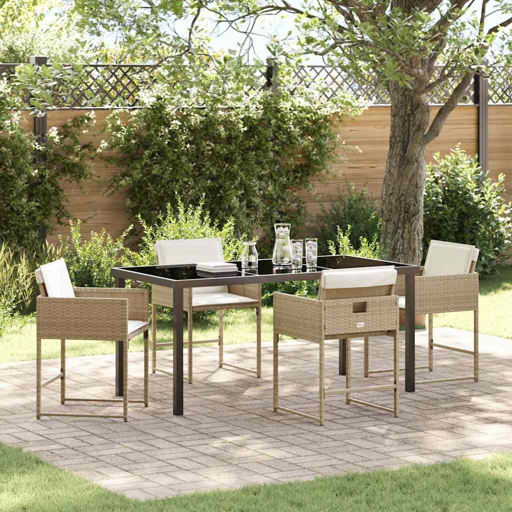 Have Spisebordssæt 5 pcs Beige polyrattan
