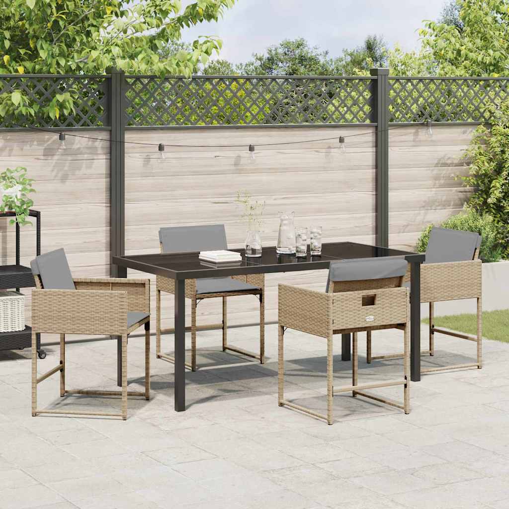 Have Spisebordssæt 5 pcs Beige polyrattan