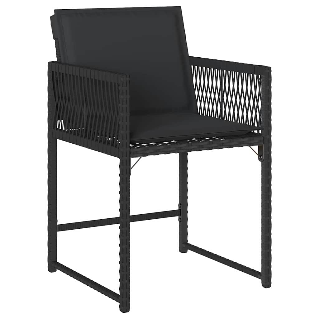 Have Spisebordssæt 5 pcs Sort polyrattan
