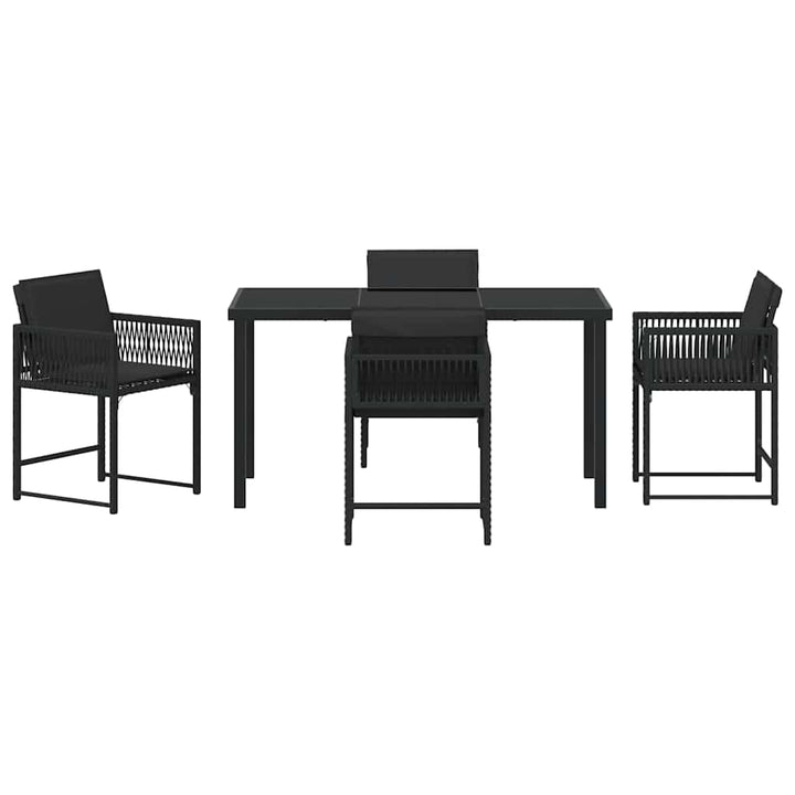 Have Spisebordssæt 5 pcs Sort polyrattan