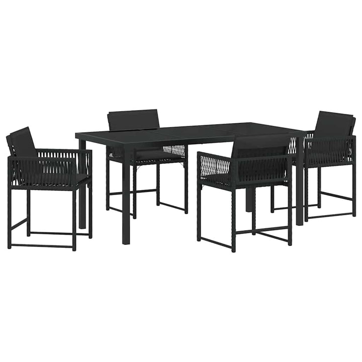 Have Spisebordssæt 5 pcs Sort polyrattan