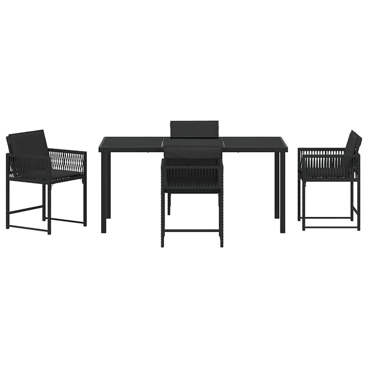 Have Spisebordssæt 5 pcs Sort polyrattan