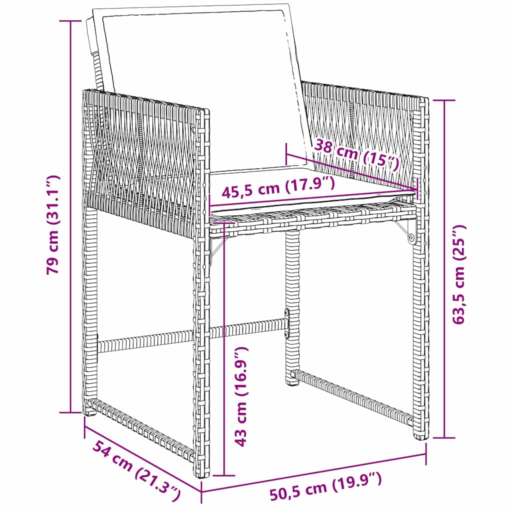 Have Spisebordssæt 5 pcs Grå polyrattan