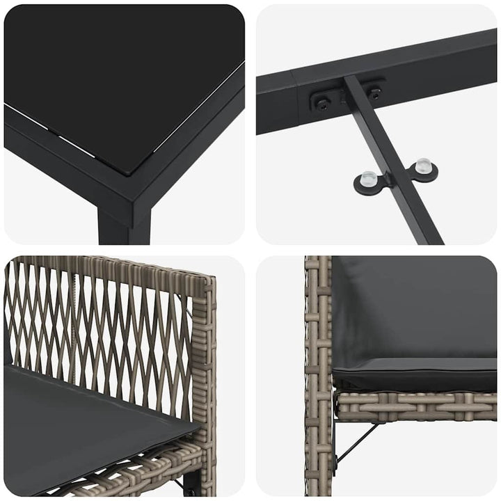 Have Spisebordssæt 9 pcs Grå polyrattan