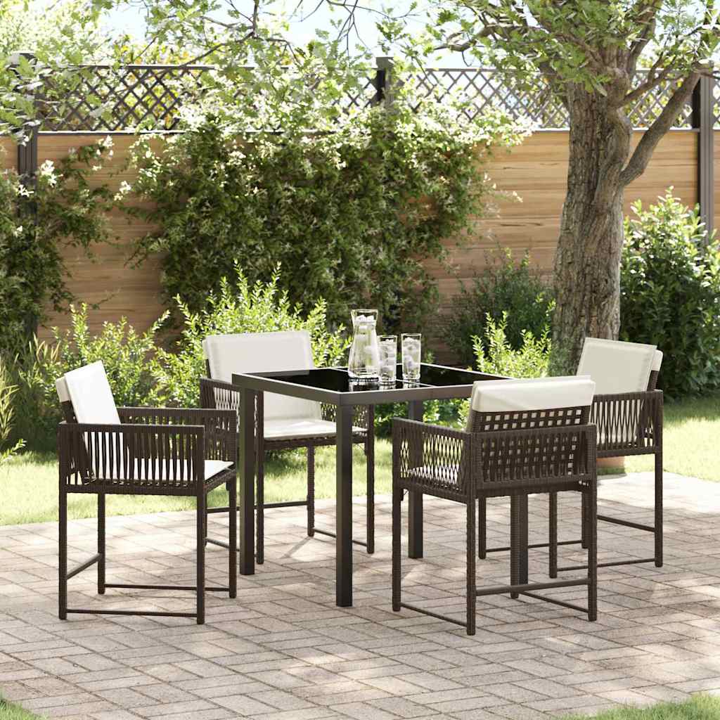 Have Spisebordssæt 5 pcs Brun polyrattan