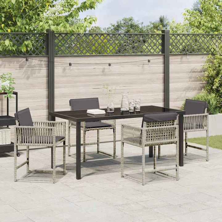 Have Spisebordssæt 5 pcs Lysegrå polyrattan