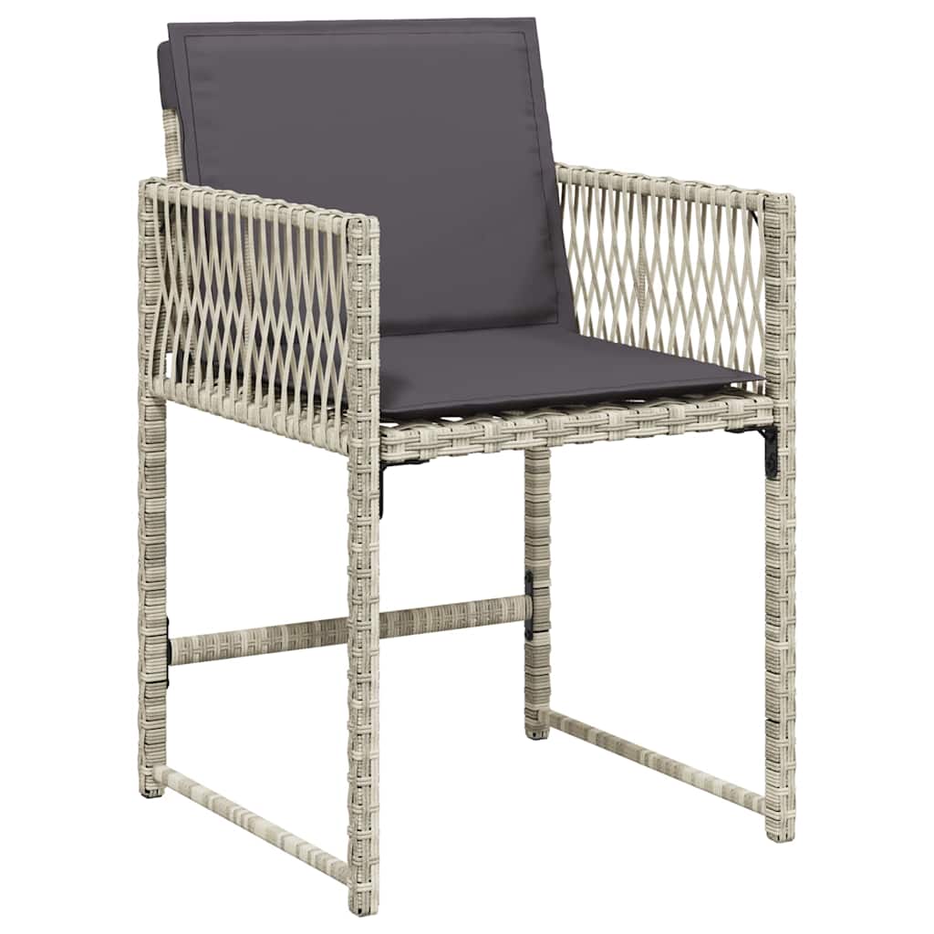 Have Spisebordssæt 9 stk. Lysegrå polyrattan