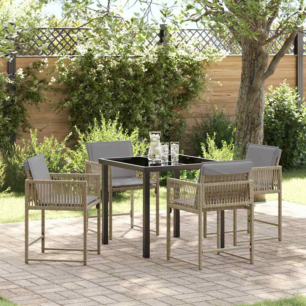 Have Spisebordssæt 5 pcs Beige polyrattan