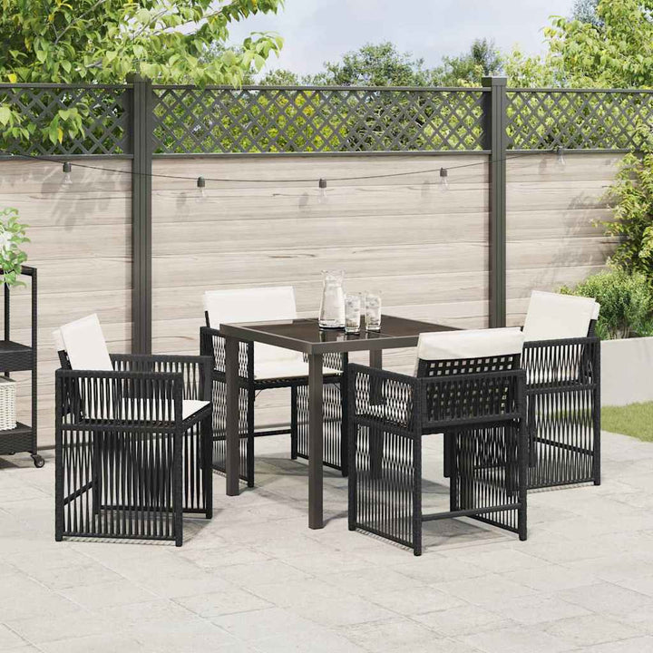 Have Spisebordssæt 5 pcs Sort polyrattan