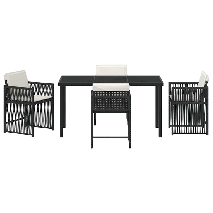 Have Spisebordssæt 5 pcs Sort polyrattan