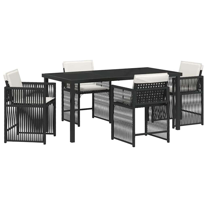 Have Spisebordssæt 5 pcs Sort polyrattan