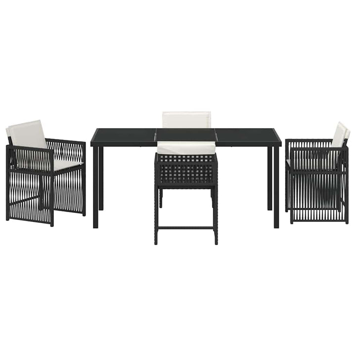 Have Spisebordssæt 5 pcs Sort polyrattan