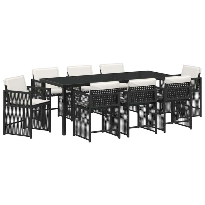 Have Spisebordssæt 9 pcs Sort polyrattan