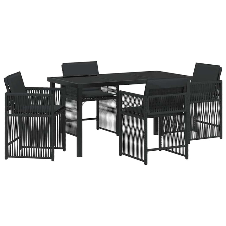 Have Spisebordssæt 5 pcs Sort polyrattan