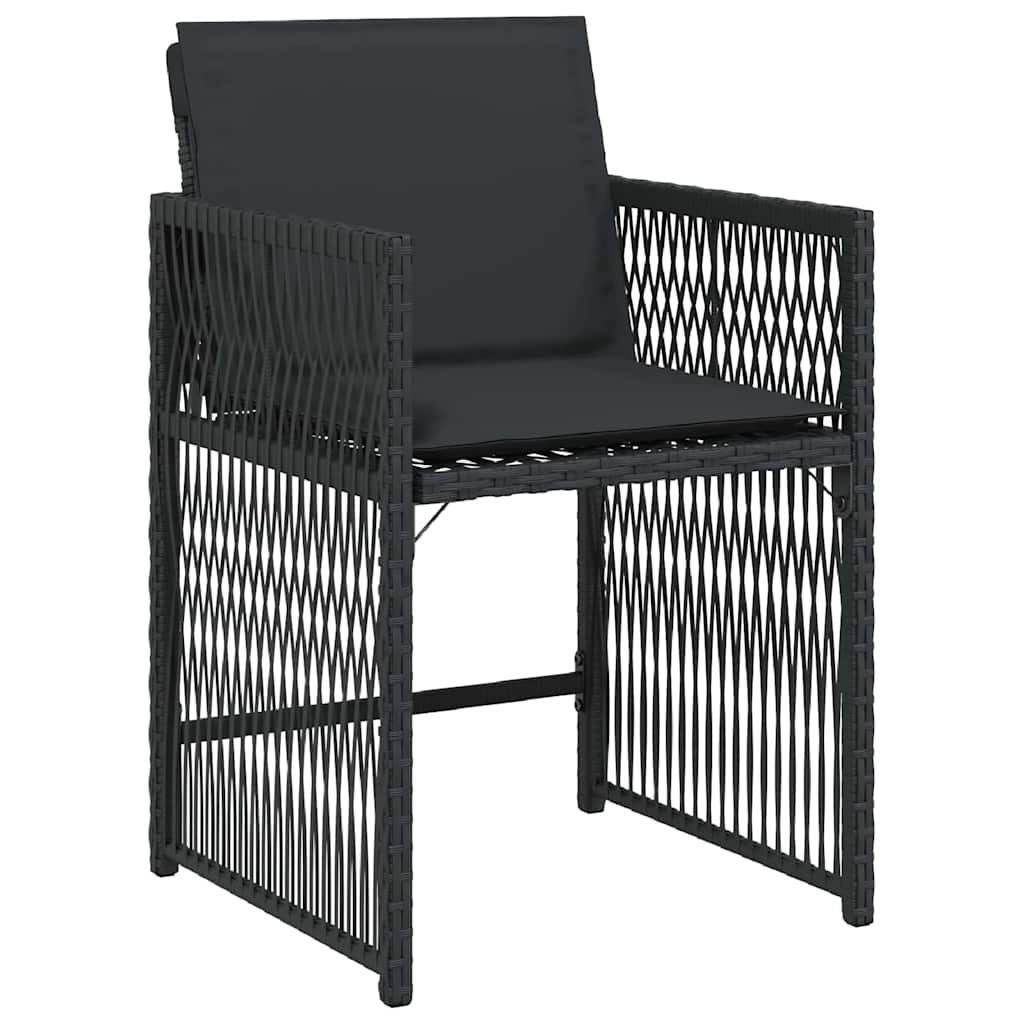 Have Spisebordssæt 5 pcs Sort polyrattan