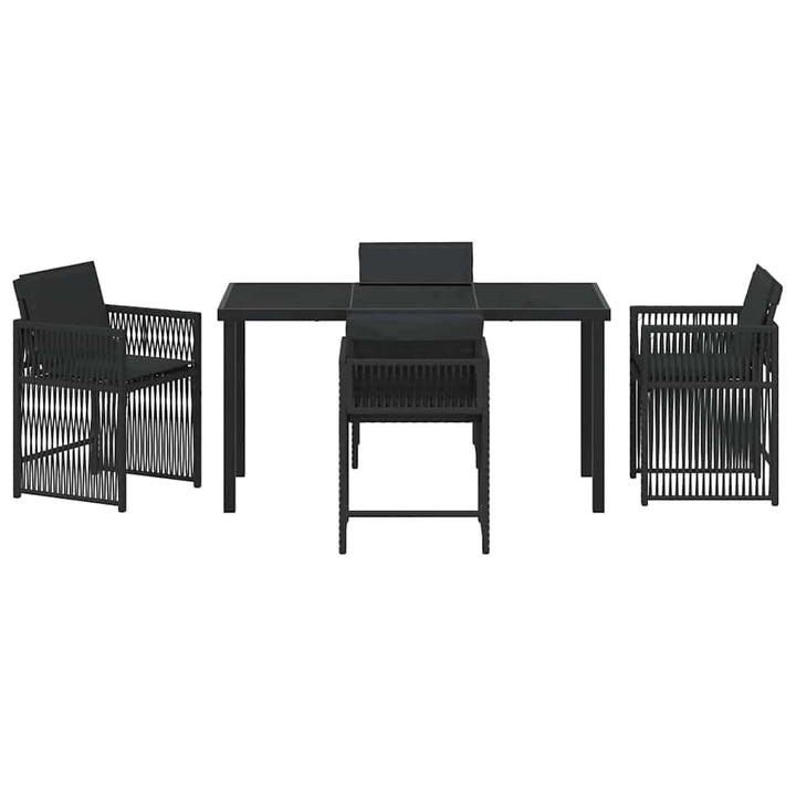Have Spisebordssæt 5 pcs Sort polyrattan